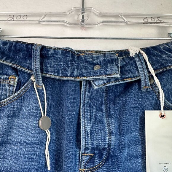 Good American Cut Off Fold Over Waist Shorts Summer Medium Wash 12/31 NWT - Picture 2 of 5